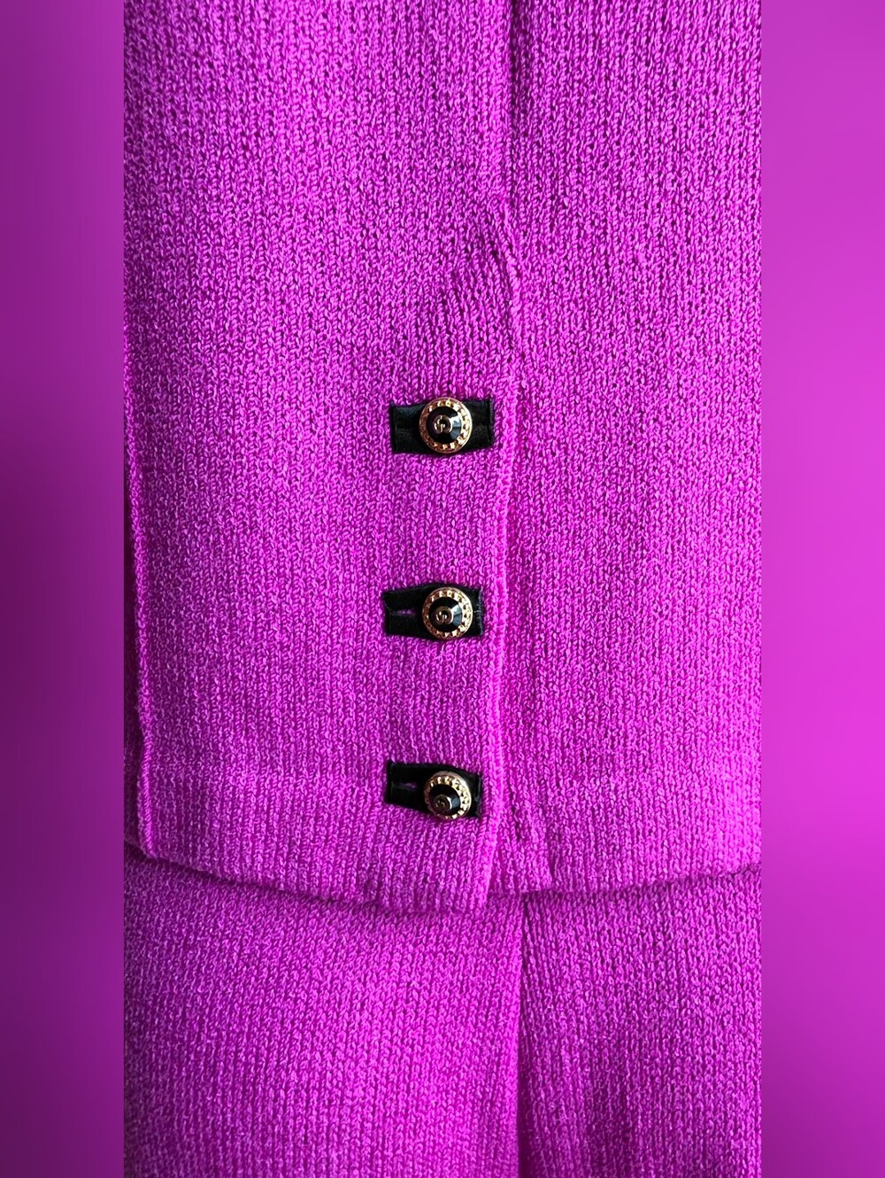 St John Collection Wild Orchid Wool Rayon Jacket Pants Set Sz 2, 4 - Picture 7 of 12